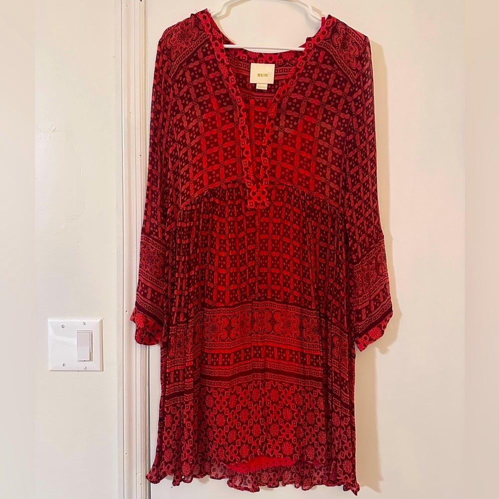 Anthropologie Maeve boho sheer dress tunic sz 12